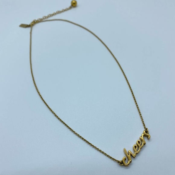 Kate Spade Say Yes Cheers Glass Half Full Necklace Gold